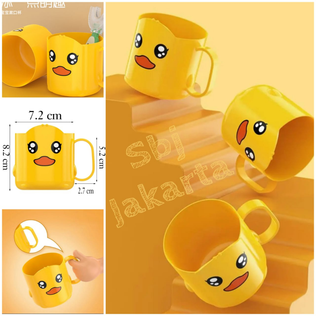 Mug kecil Cangkir Plastik bebek duck anak Lucu BPA FREE 150 ml