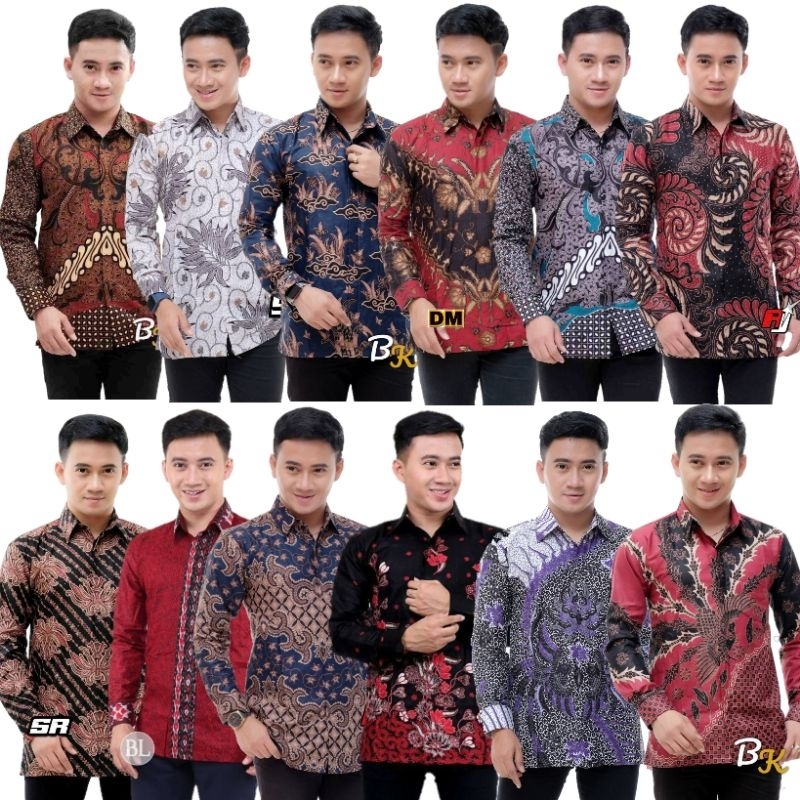 KEMEJA BATIK PRIA LENGAN PANJANG BATIK SHOGAN HRB026 AZRIELBATIK