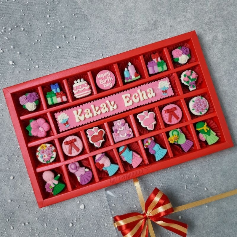 

cokelat gift Box Ultah 28 sekat