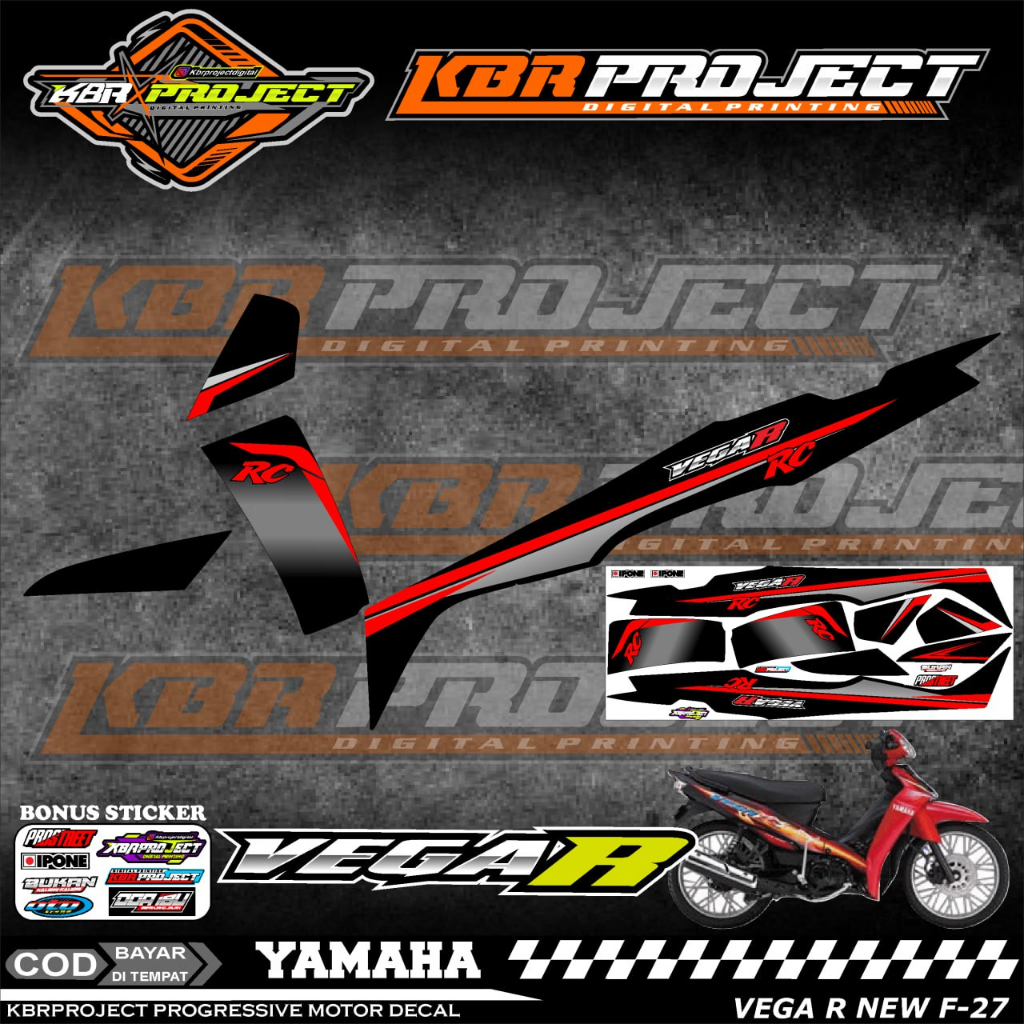 VEGA R NEW STIKER MOTOR KEREN Stiker Striping Lis Variasi VEGA R NEW Stiker Motor YAMAHA Desain Raci