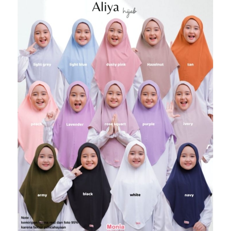 Aliya Hijab by Monia Hijab Kids size ML | Hijab Instant Terbaru