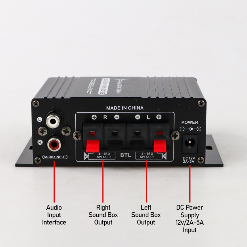 Lepy HiFi Mini Stereo Car Amplifier Treble Bass Booster