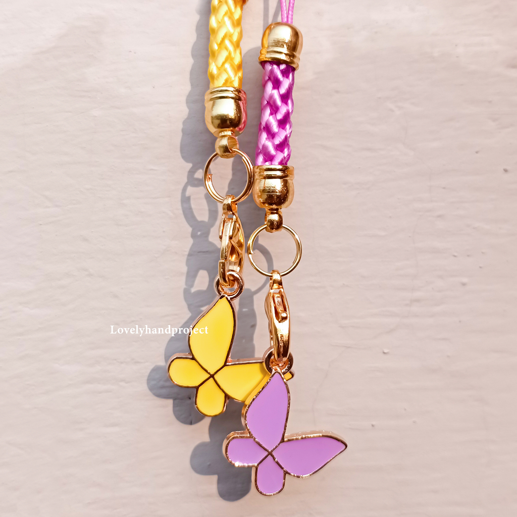 Gantungan Hp Liontin Kupu Kupu Estetik Tali Strap Phone Simple Minimalist Butterfly accersoriess