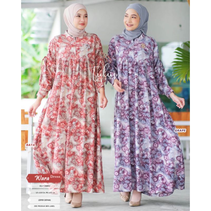 WARA DRESS BY TULUS SIGNATURE / GAMIS CRINKLE MOTIF WANITA MUSLIMAH / Dress wanita