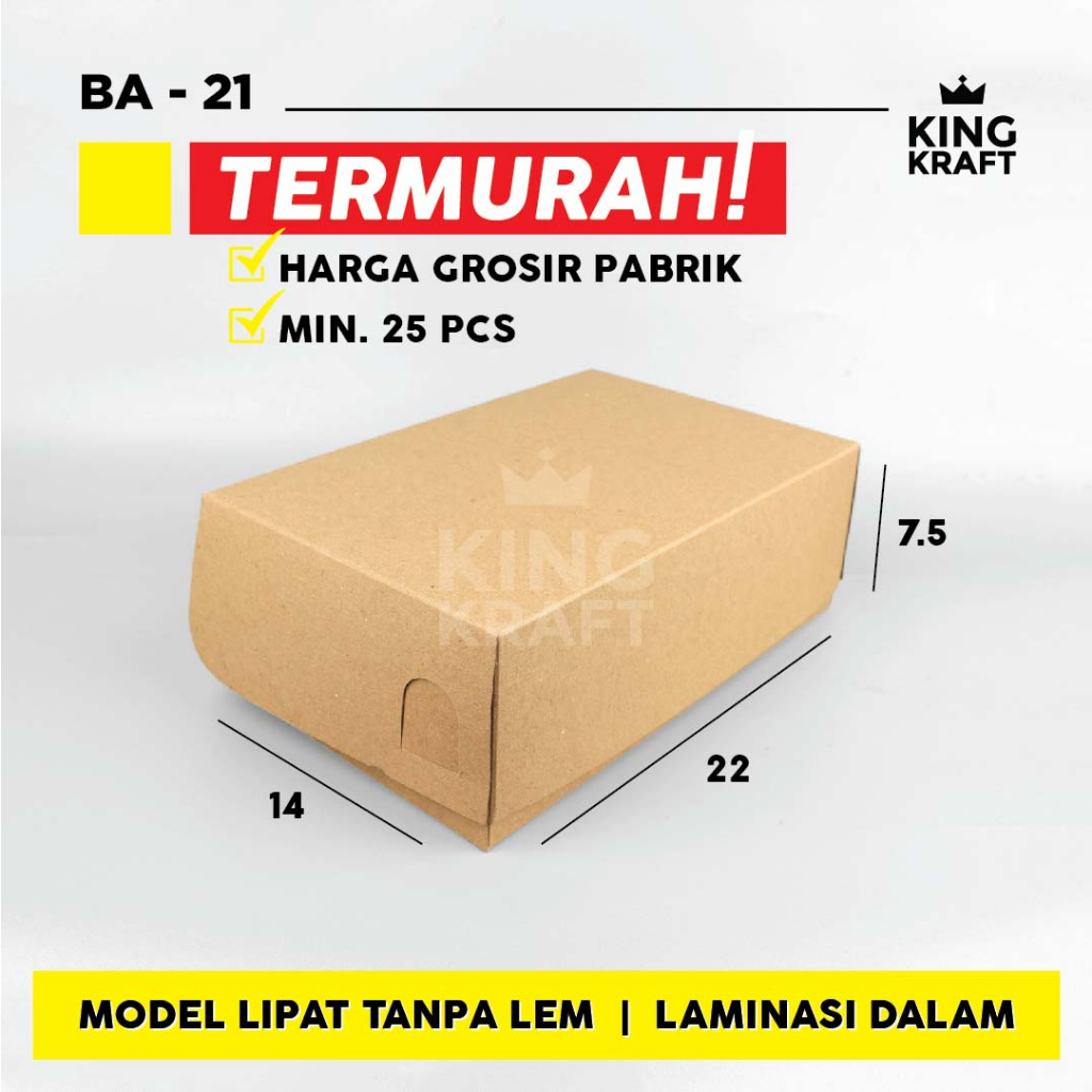 Dus roti bakar bandung box kraft kotak kue brownies bomboloni 275gsm