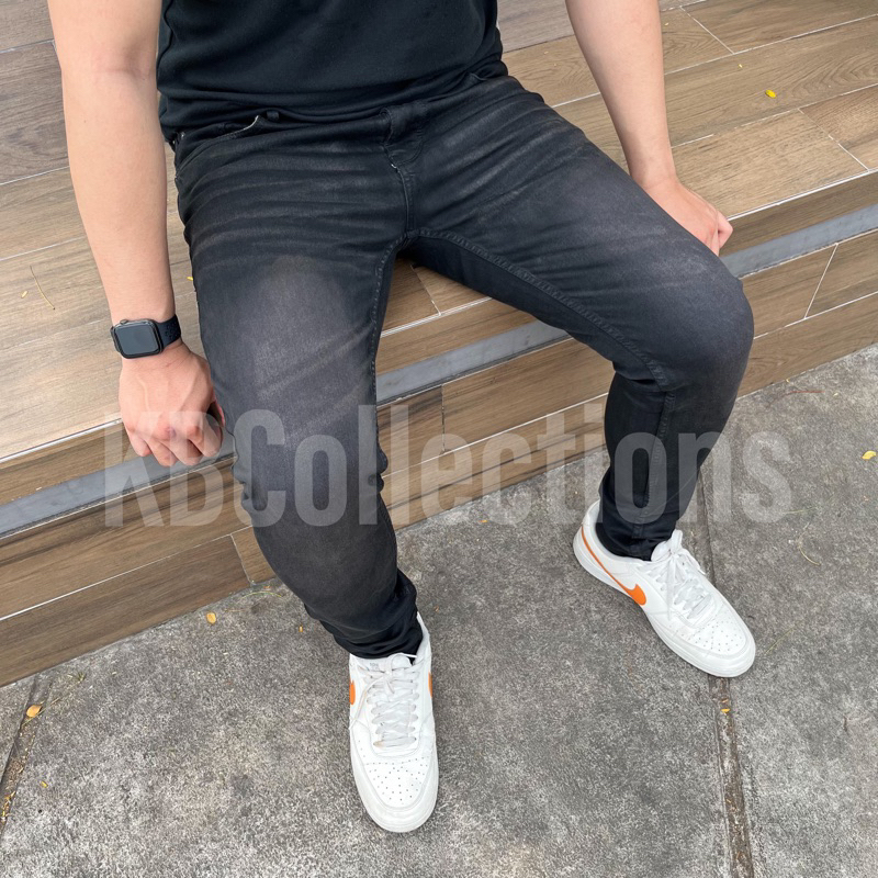 KBCollections Celana Panjang Jeans Pria Skinny Polos dan Sobek