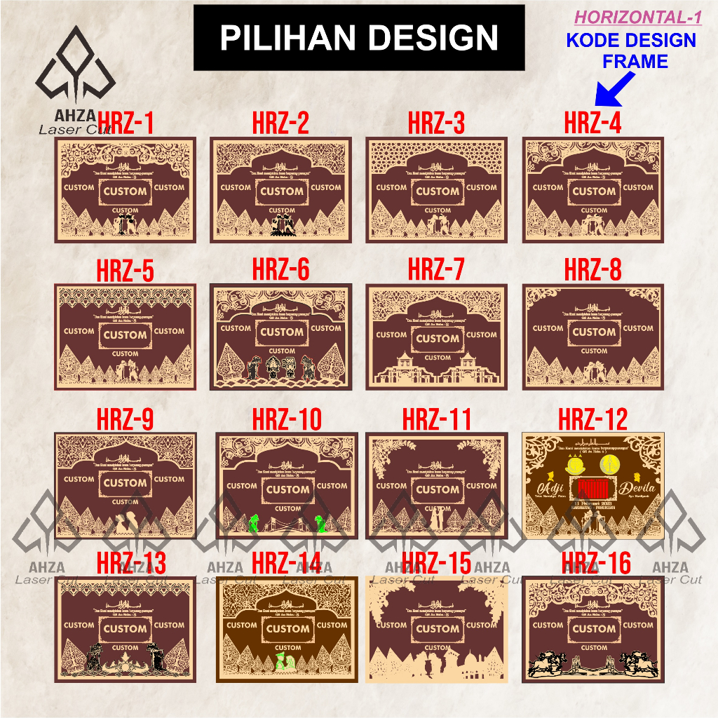 Frame mahar MAHAR PLYWOOD + AKRILIK 30 X 40 CM CUSTOM DESIGN