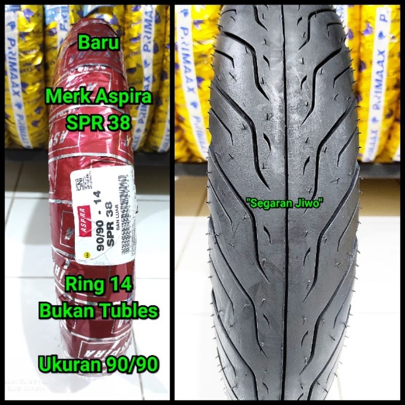 Ban Motor matic ring 14 Ukuran 90/90 merk aspira SPR 38 bukan Tubles Ban belakang honda beat vario 1