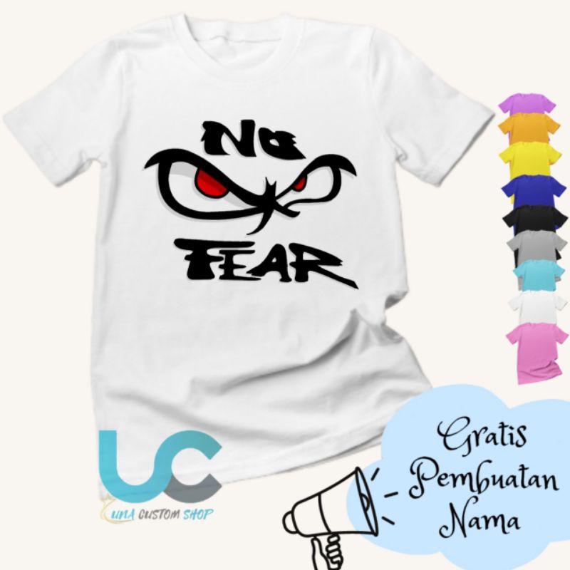 Kaos Anak No Fear | Baju Anak No Fear | Kaos Anak Sablon | Kaos Anak Custom Terbaru (FREE NAMA)