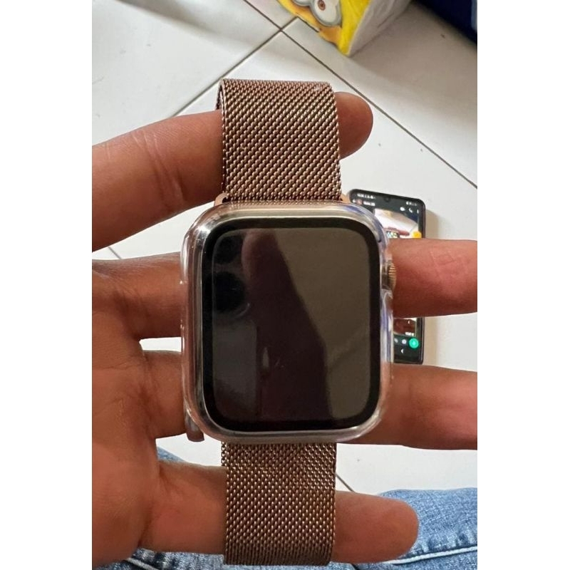 Apple Watch 4 44mm stainless LTE GPS//preloved like new//jam tangan original