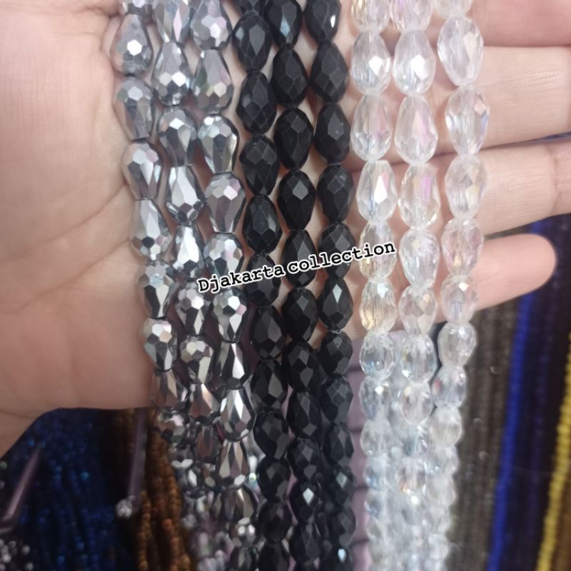 SATU RENCENG kristal tetes 8 mm kristal ceko tetes 8 mm kristal tetes air 8 mm