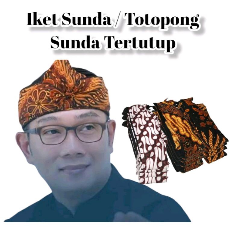 Ikat Kepala Batik Tradisional Sunda / Totopong / Iket Sunda Batik TERTUTUP