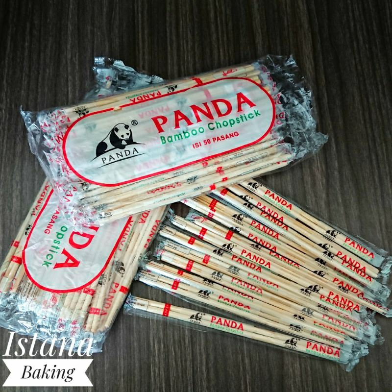 Sumpit Bambu Panda Sumpit Bambu Perpack Isi 50pcs Murah Sumpit Bambu