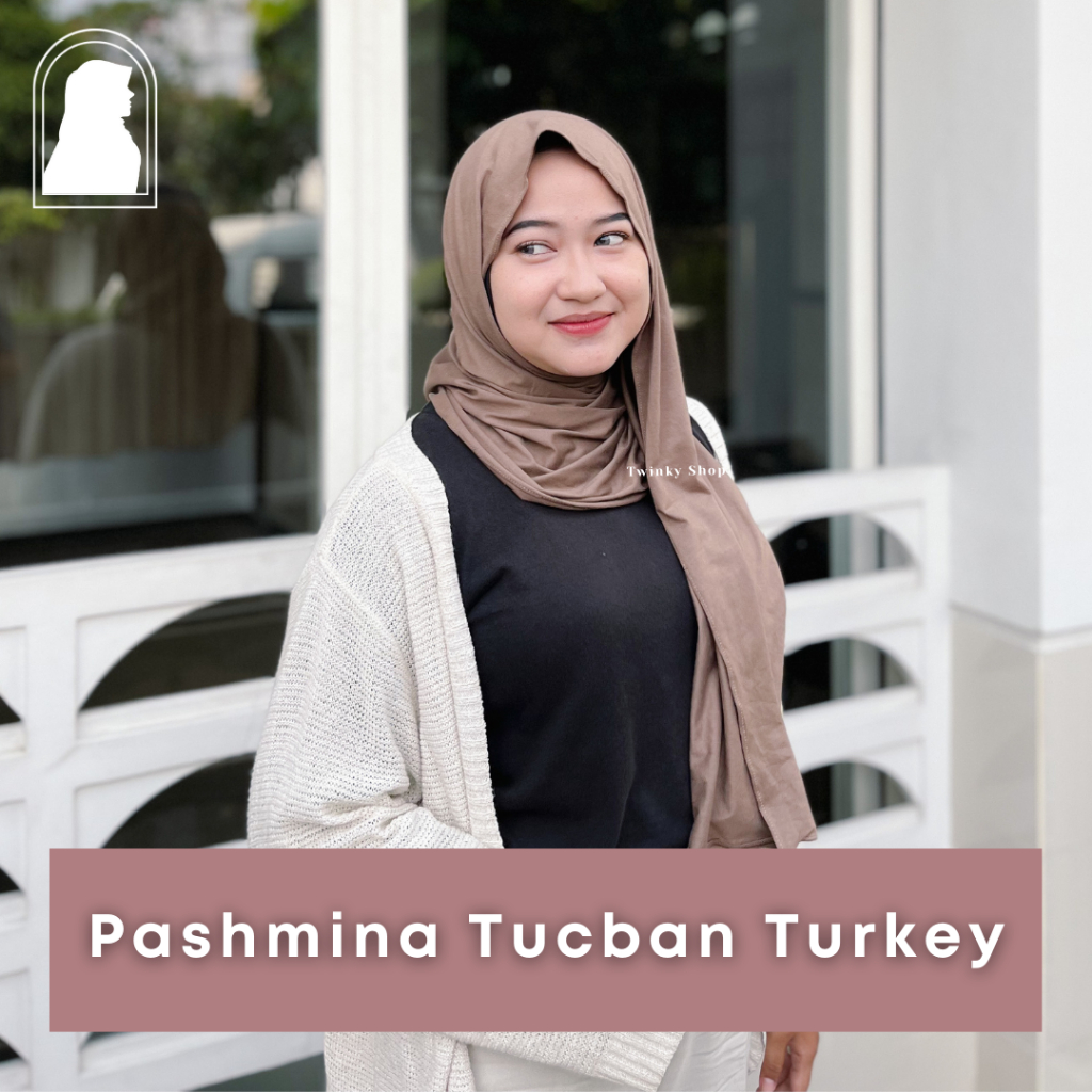 TWINKY SHOP - Pashmina Tucban Turkey  -  Pashmina Kaos Rayon Premium - Pashmina Kaos Oman - Turkey S