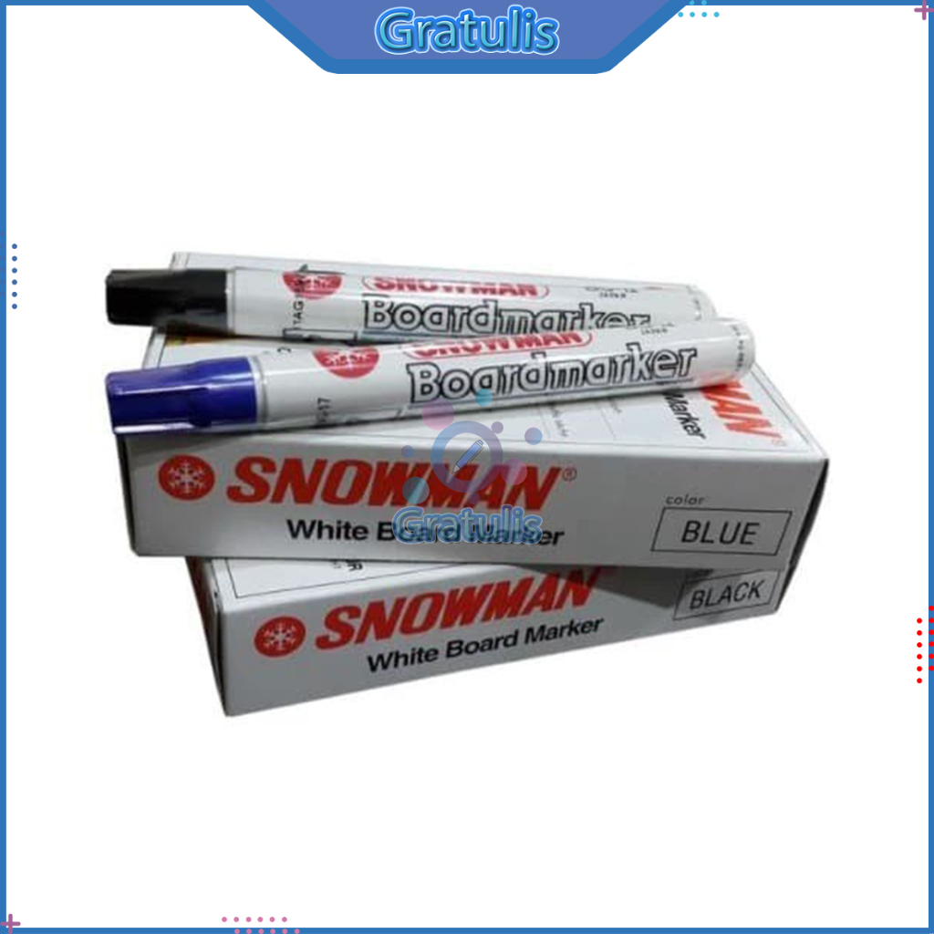 

SPIDOL PAPAN TULIS SNOWMAN [BG12/12 PCS] / WHITE BOARD MARKER BG-12 [TIDAK PERMANEN/1 PACK]