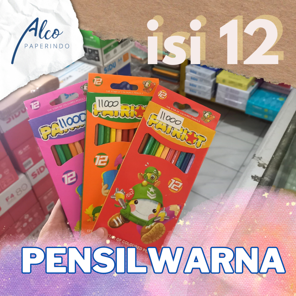 

Pensil Warna PATRIOT panjang isi 12