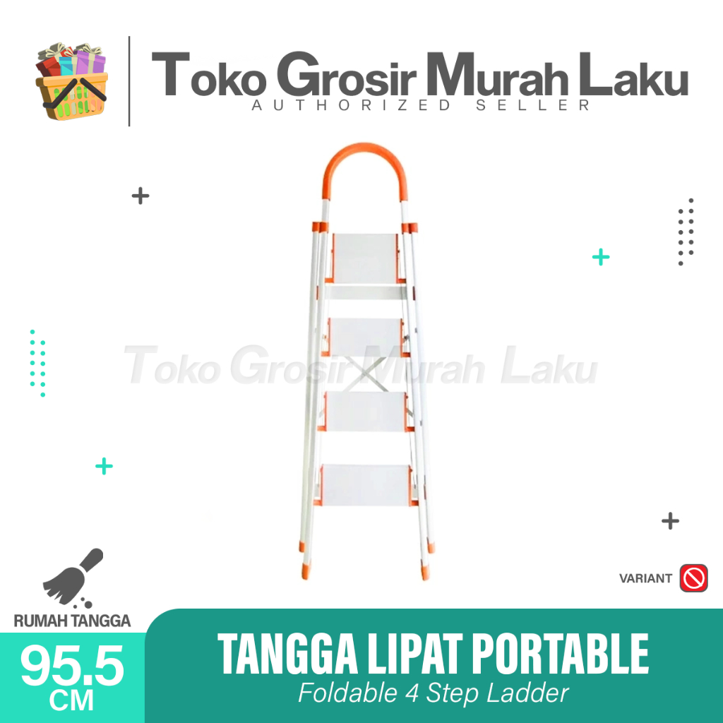 TANGGA LIPAT PORTABLE / TANGGA ALUMUNIUM /TANGGA BESI KOKOH - 4 STEP