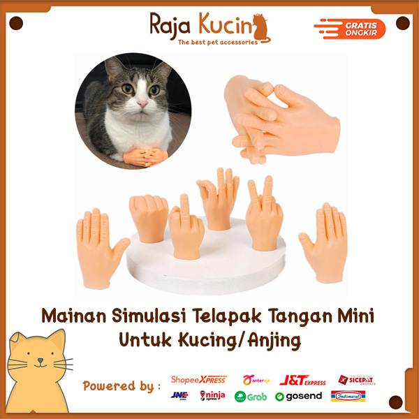 Mainan simulasi telapak tangan mini untuk kucing/anjing (sarung tangan jari kecil)