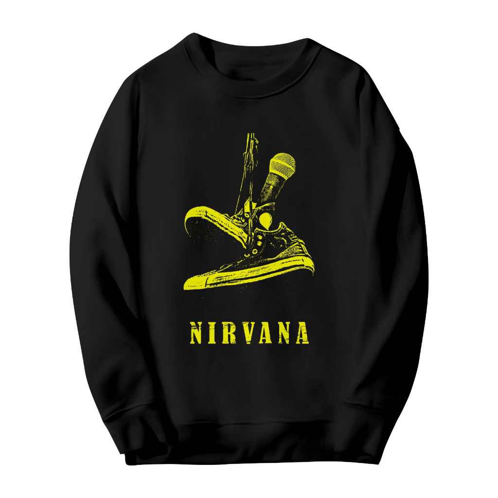 Sweater Crewneck Nirvana Shoes Yellow fleece M-XXL