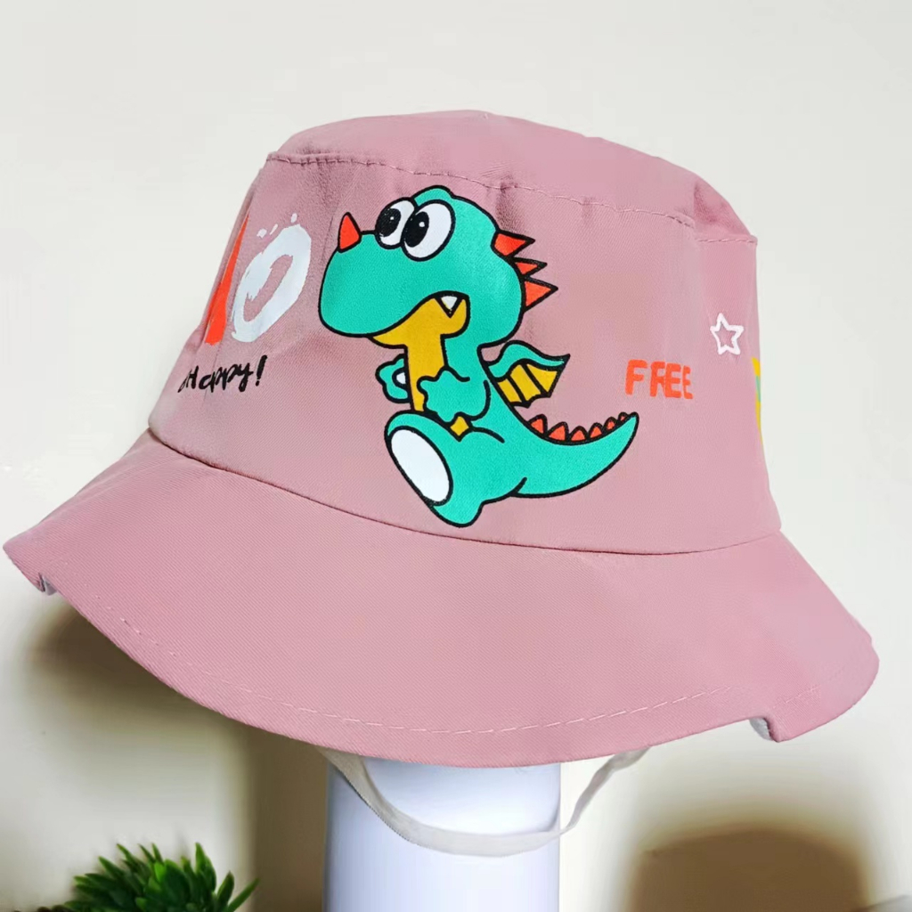 (Hello Girl)MZ41 Bucket Hat Topi Balita Umur 2-6 Tahun Motif NINO Be Happy Import