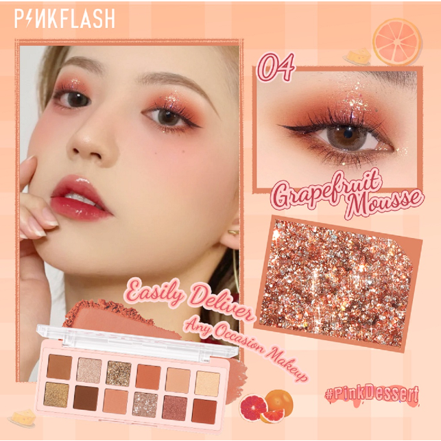 PINKFLASH Eyeshadow Palette Pink Dessert 12 Shades