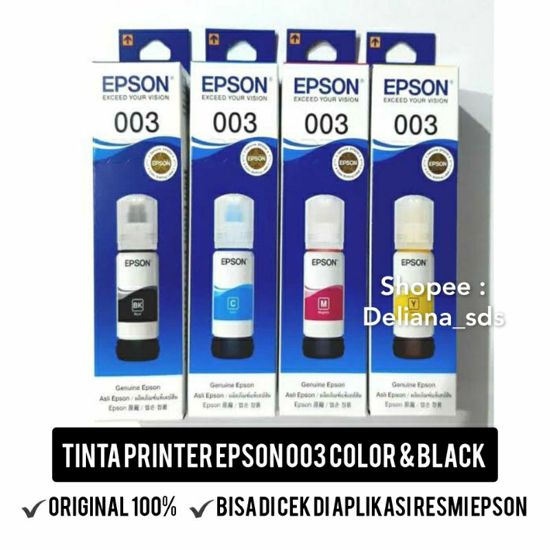 Tinta Printer Epson 003 Warna & Hitam Original Tinta Printer Epson 003 Hitam Tinta Printer Epson 003