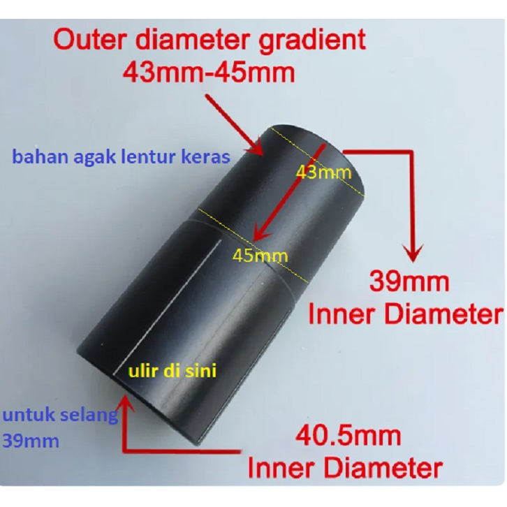 Special Connector Hose Selang Vacuum Cleaner untuk selang Outer 39mm