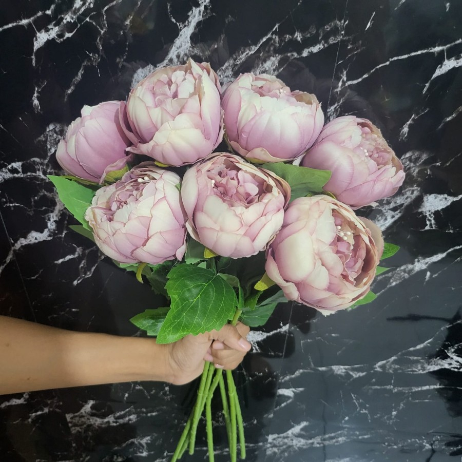 Bunga peony artificial bunga hias K1