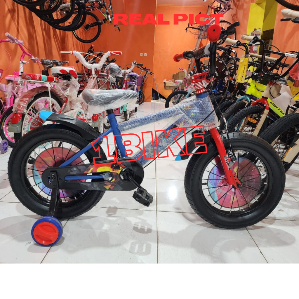 Sepeda BMX CENTRUM CT8625 -38 SUPERMAN Sepeda Anak Laki 16-18 Inch Ban 3.0 sepeda anak murah bmx