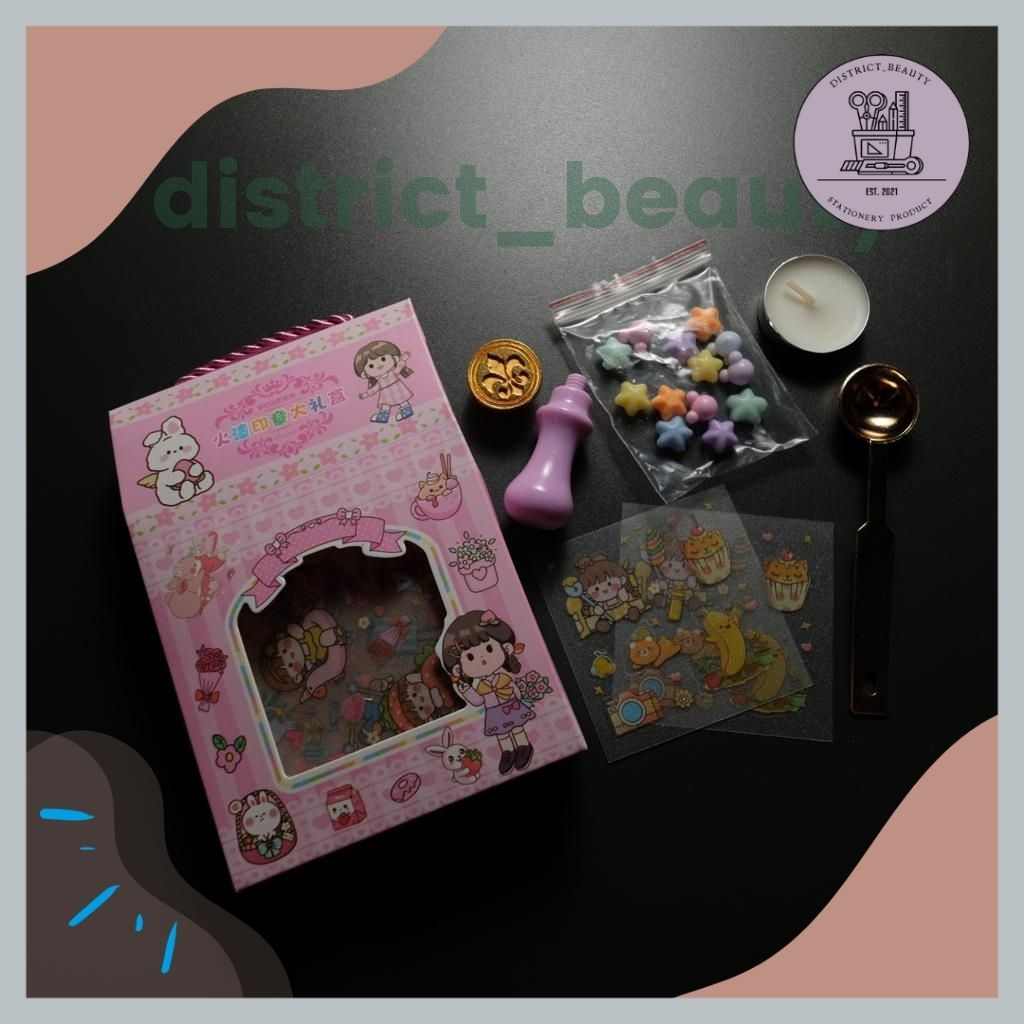 

PAKET DIY SEAL WAX + STIKER LWX 737 PAKET PENCETAK LILIN STEMPEL MURAH