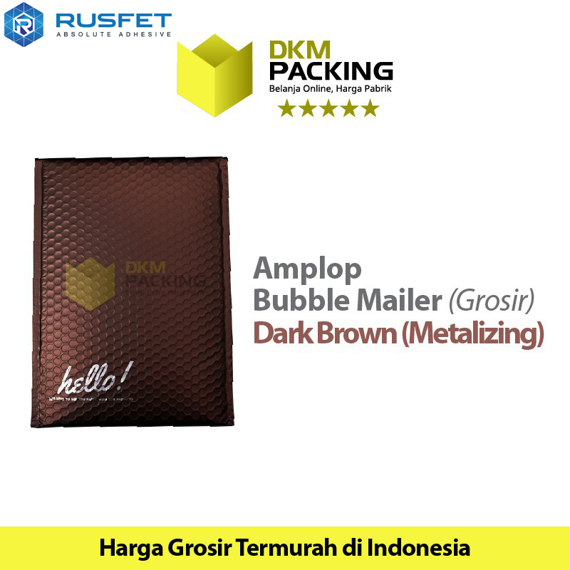 AMPLOP BUBBLE MAILER WRAP ENVELOPE RUSFET DARK BROWN METALIZING PREMIUM  /SATUAN