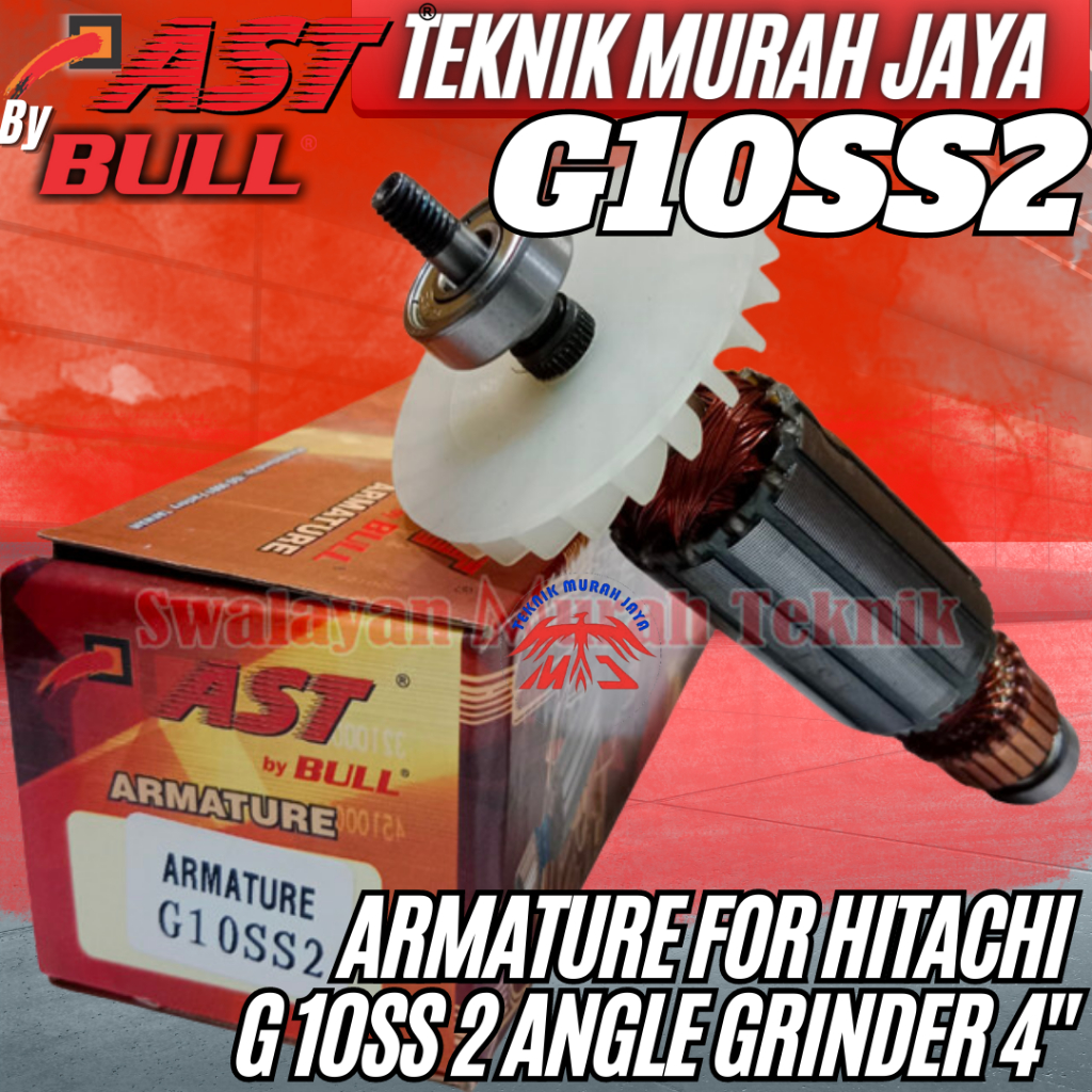 AST Armature Angker Rotor Gerinda 4 inch G 10SS2 MOD. Hitachi G10SS2