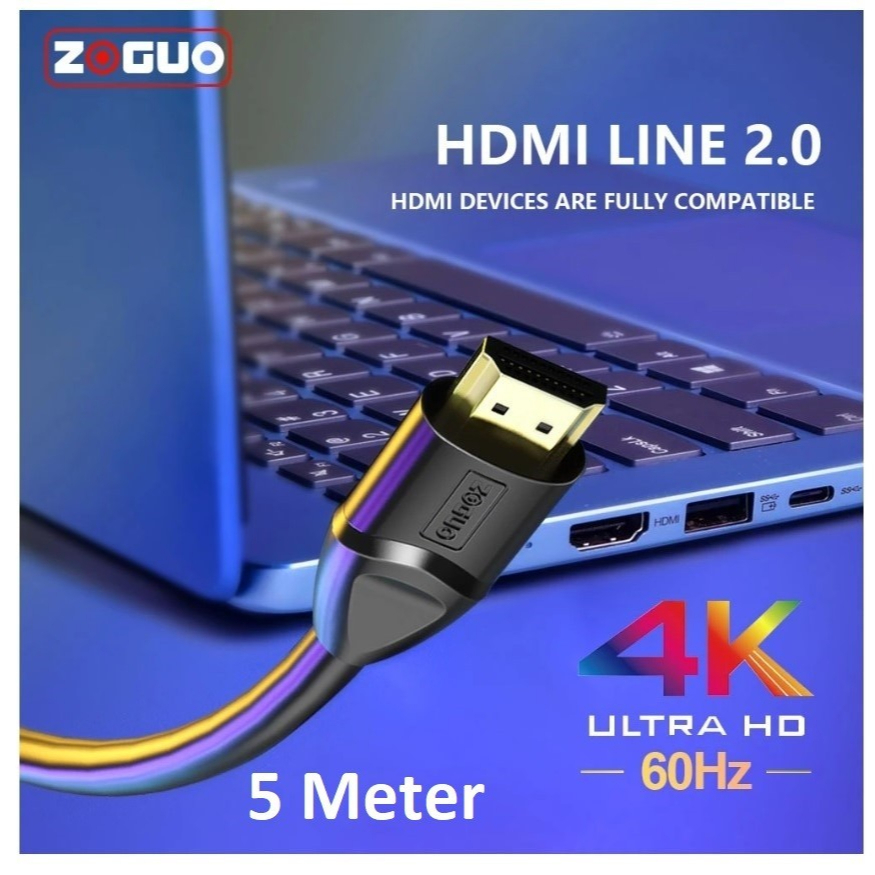 Tj Box Kabel HDMI to HDMI 2.0 Cable 4K@60Hz 1080P 3D Gold plated terminal 5M