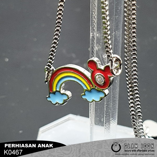 Kalung anak motif Rainbow Miki head K0467 KAS