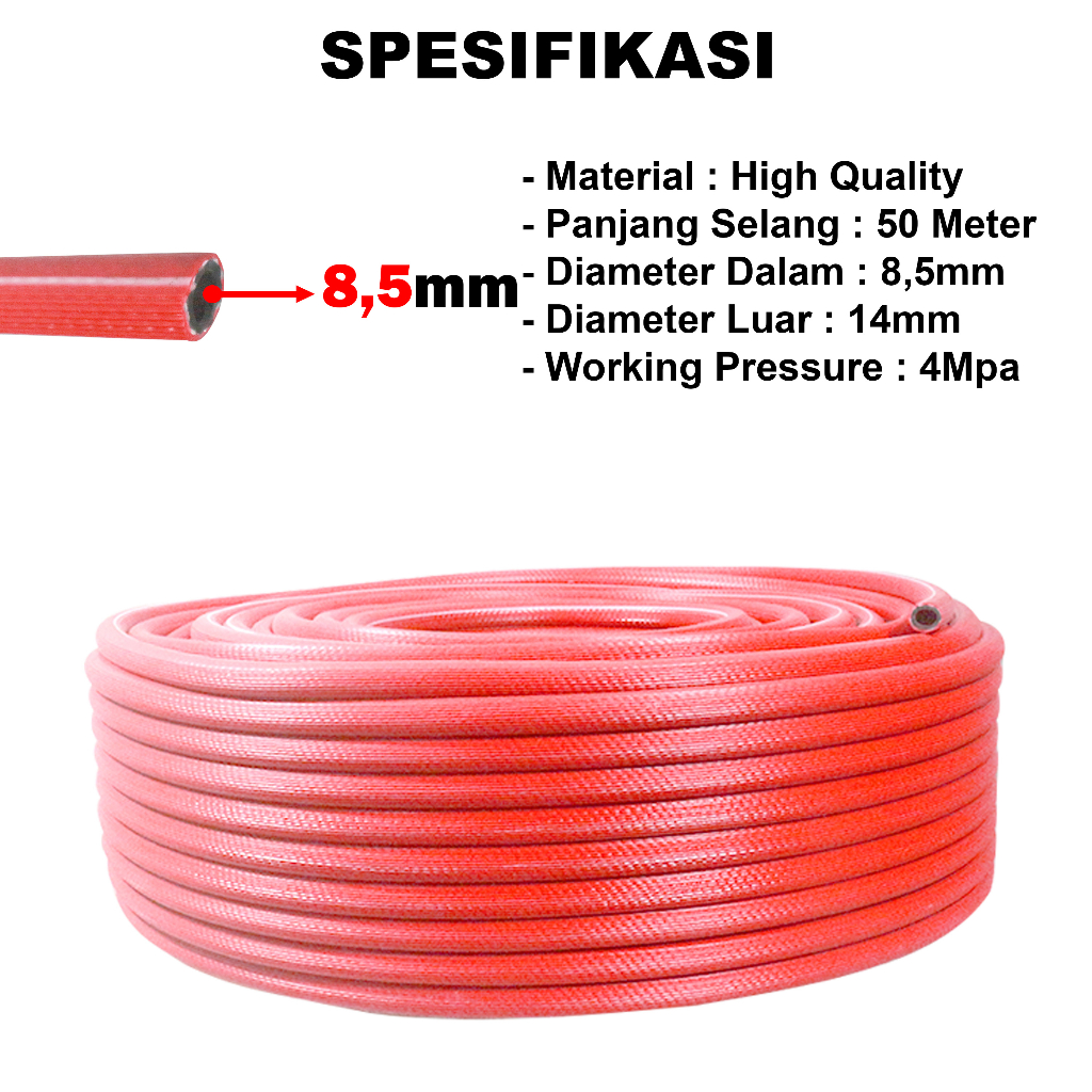 SELANG KOMPRESSOR UDARA 50 METER / SELANG KOMPRESSOR TEBAL HIGH PRESSURE