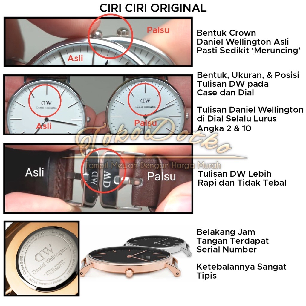 (Original 100% - Garansi 2 Thn) Jam Tangan Daniel Wellington Original Wanita Quadro Pressed 5 Link Free Box  Dan Kartu Ucapan / Jam Tangan DW Original