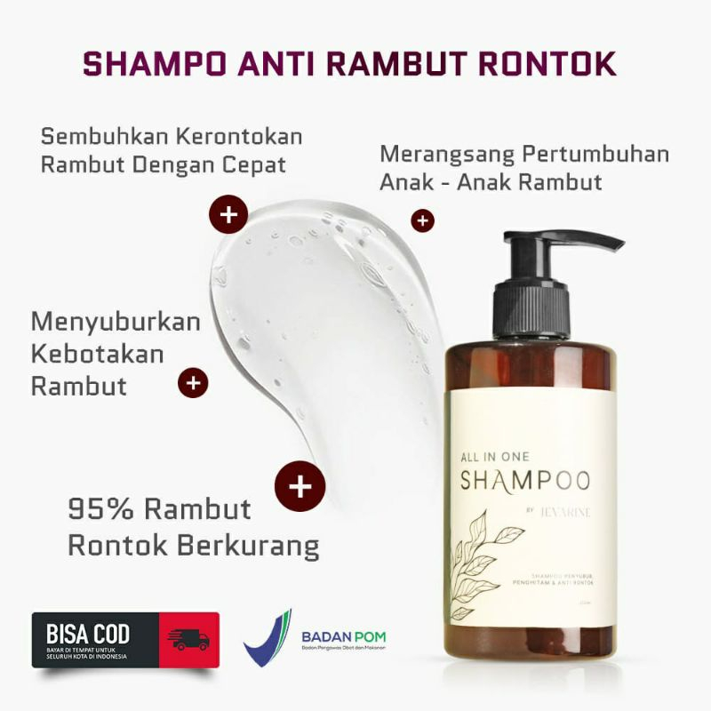 All In One Shampoo By Jevarine - All In One Jevarine Shampo Perawatan Rambut Anti Rontok