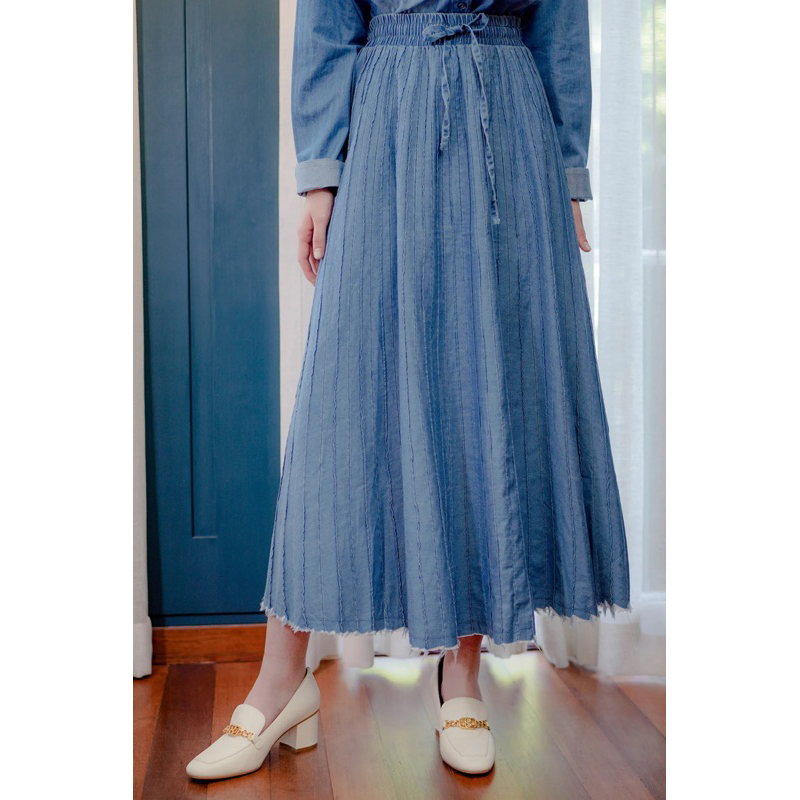 DENIM SKIRT BLUE - BENANG JARUM