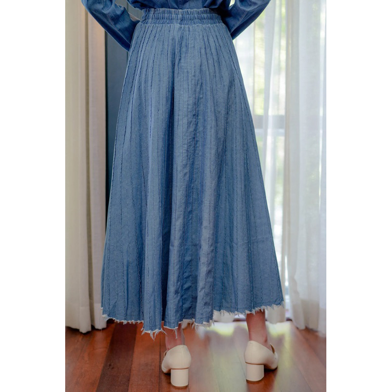 DENIM SKIRT BLUE - BENANG JARUM