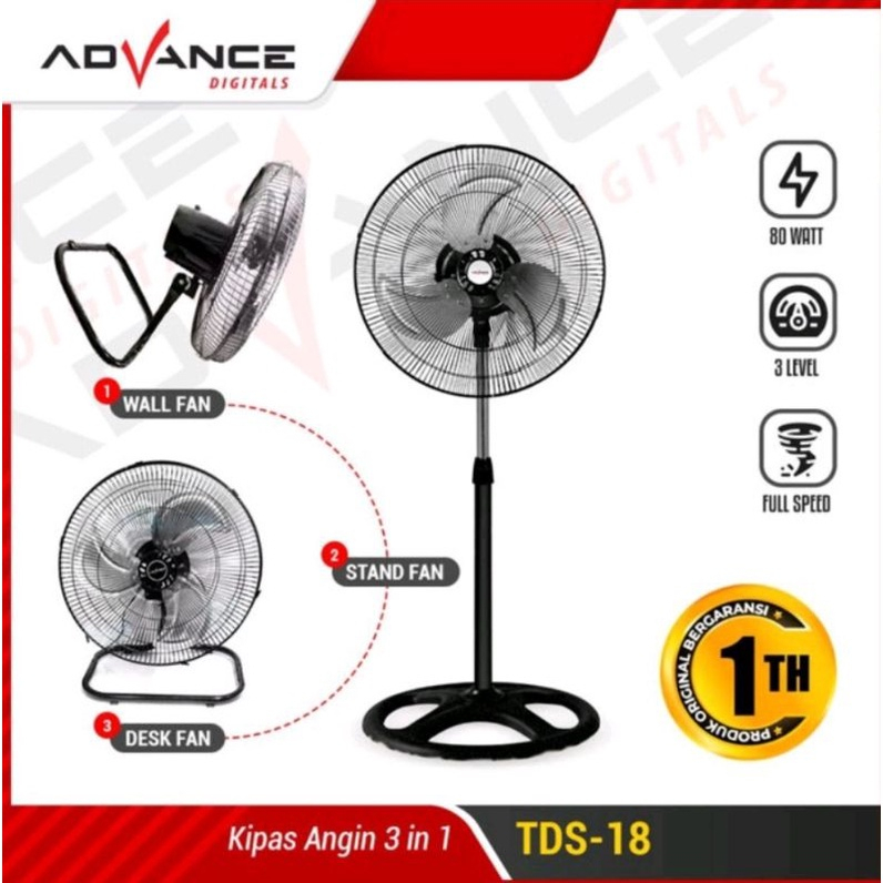 IDOLAKU Kipas Angin Tornado Besi Advance / Hyperlite 3 in 1 18 Inch Garansi 1 Tahun