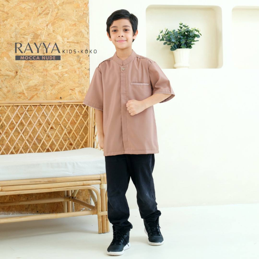 Rayya Kemko Kids - Kemeja Koko anak Lengan Pendek Bahan Katun Toyobo Premium By Riskirich