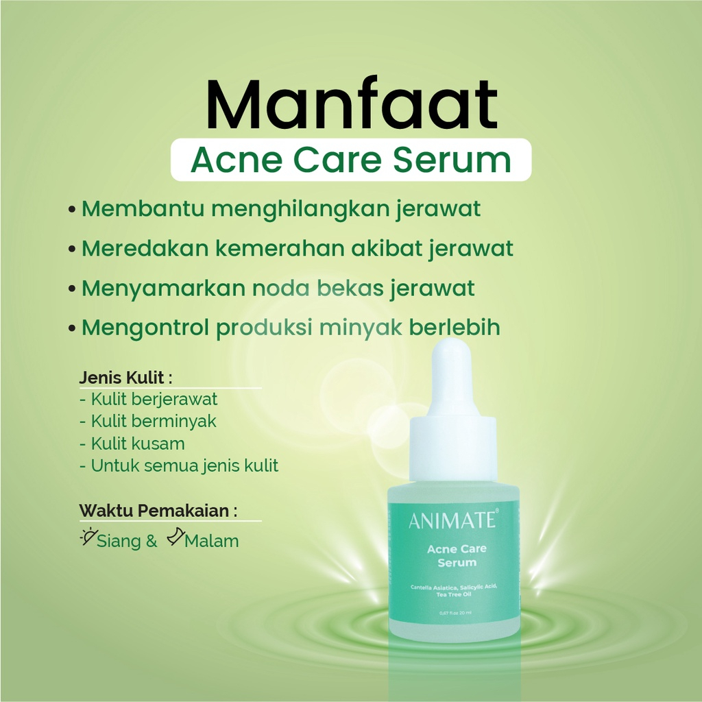 ANIMATE Acne Solution Series Paket 5in1 Facial Wash Toner Serum Day Night Cream Skincare Wajah