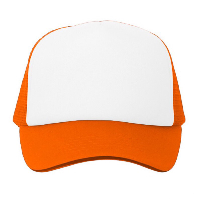 Topi Trucker ORANGE PUTIH