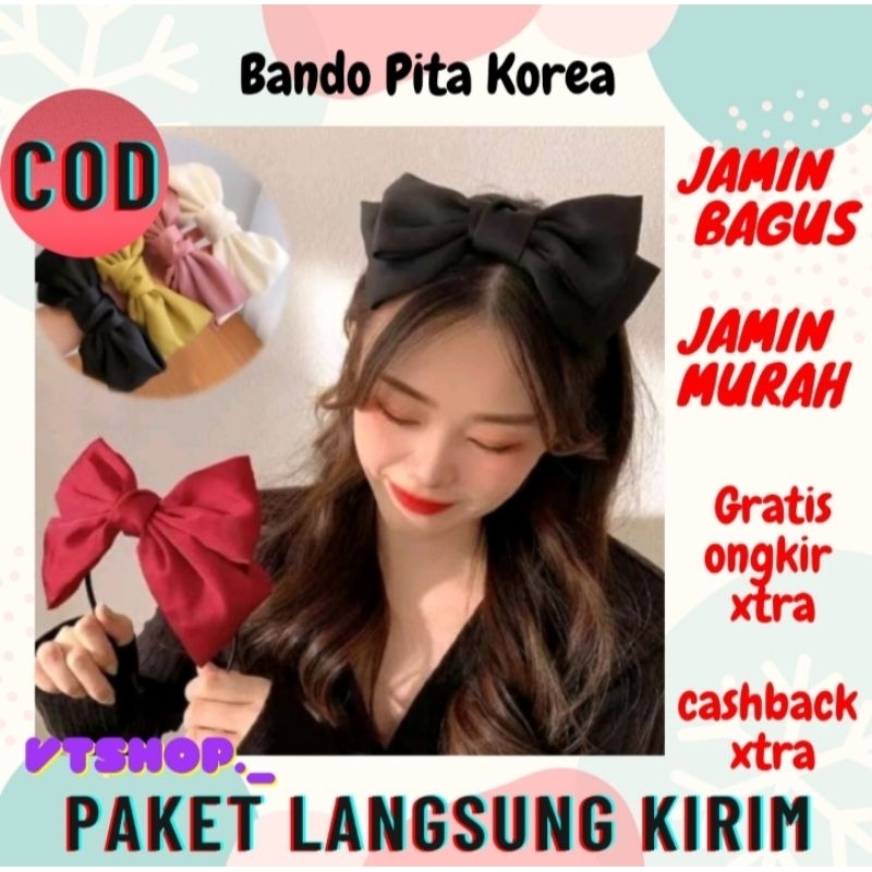 V855 - Bando Pita Korea Wanita Dewasa Pita Besar / Bandana Model Pita Kupu-Kupu /Headband Accessorie