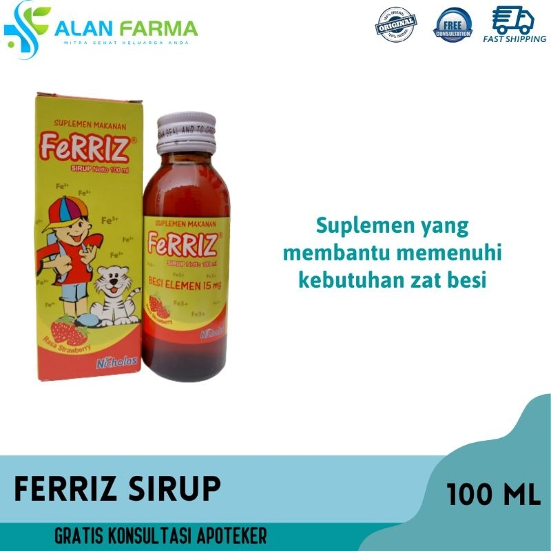 Ferriz Sirup EXP TERBARU JAN 2027 | Suplemen Zat Besi Sirup Anak | Feriz Sirup