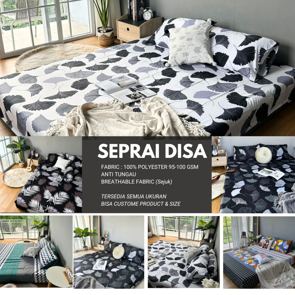 SALE Sprei Homemade Microfiber Disperse Size 90 100 120 140 160 180 200