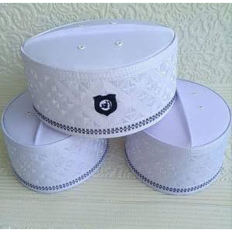 peci songkok assagofah putih motif dan polos / kopiah peci santri peci haji