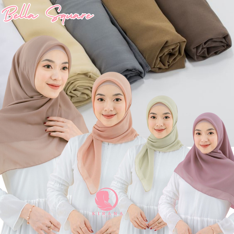 HIJAB SEGIEMPAT BELLA SQUARE FULL 50 WARNA/ KERUDUNG SEGI EMPAT BELLA SQUARE FULL WARNA