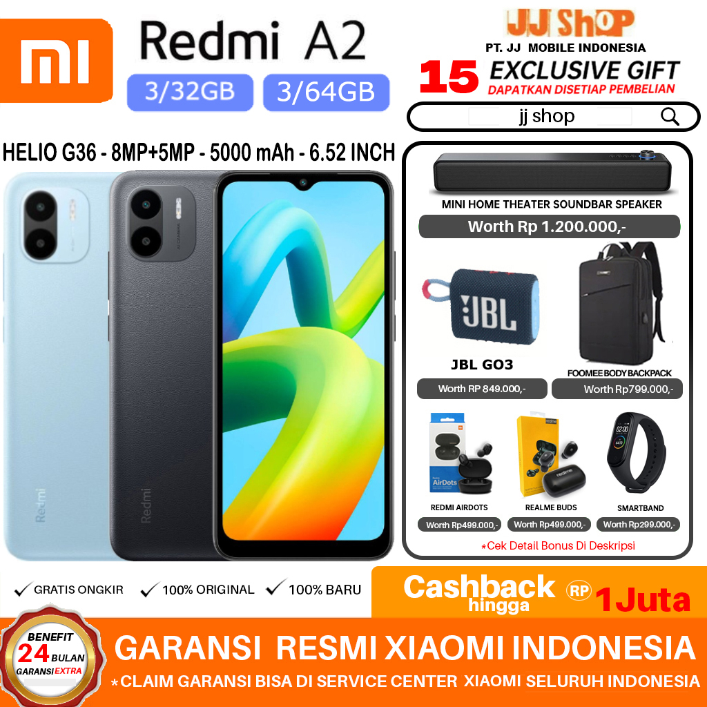 XIAOMI REDMI A2 3/64 3/32 GB RAM 3GB ROM 64GB 32GB GARANSI RESMI