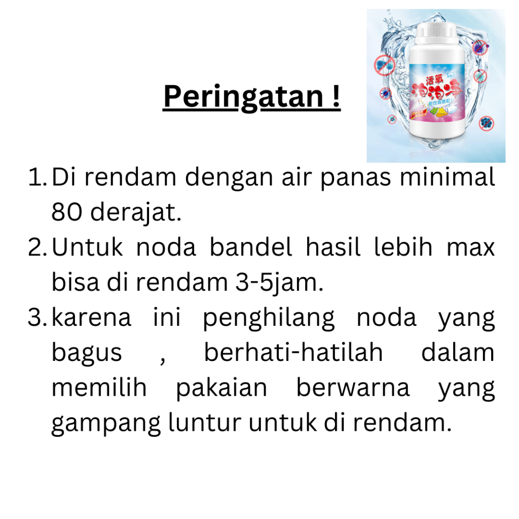 bubuk pemutih pakaian pemutih baju penghilang noda bath fizzer